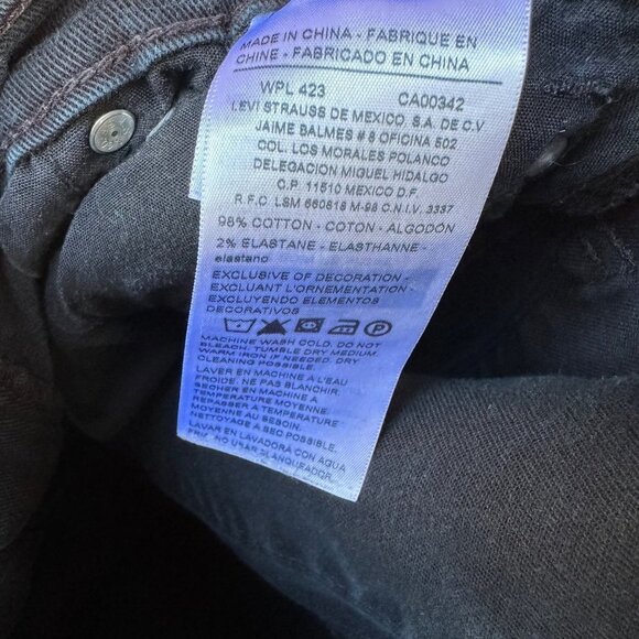 Levi’s Denizen Black Skinny Fit Boys Denim Adjustable Waist Jeans - Picture 6 of 11